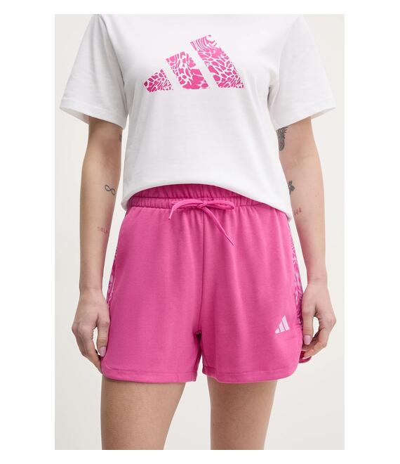 Σορτς adidas W AOP Blur χρώμα: ροζ, JG6223