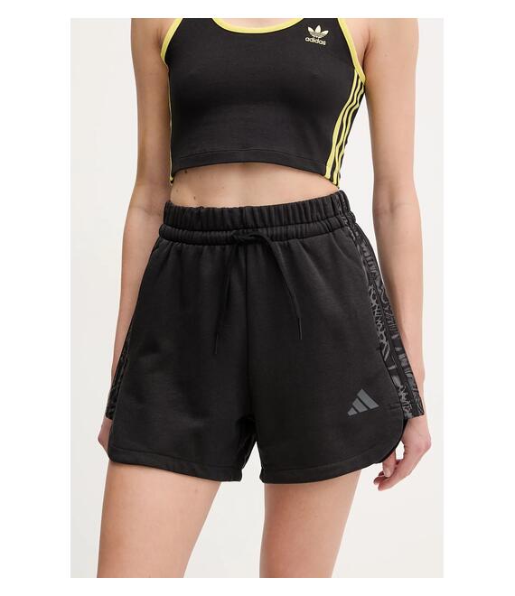 Σορτς adidas W AOP Blur χρώμα: μαύρο, JG6224