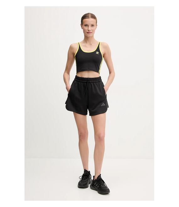 Σορτς adidas W AOP Blur χρώμα: μαύρο, JG6224
