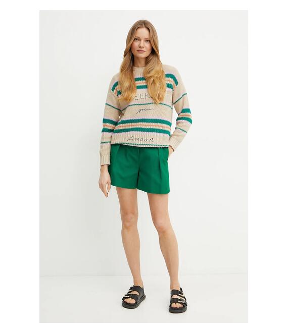 Βαμβακερό σορτσάκι Weekend Max Mara χρώμα: πράσινο, 2515141016600