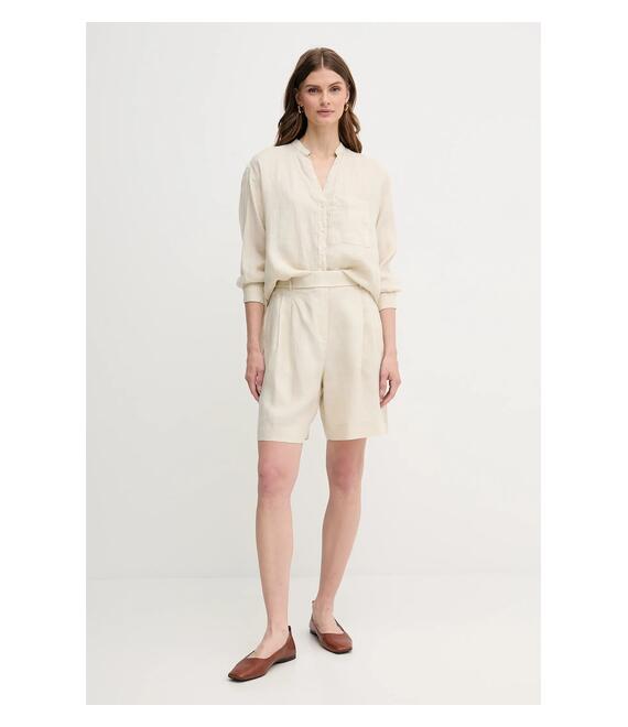 Σορτς από λινό United Colors of Benetton χρώμα: μπεζ, 4AGHD901V
