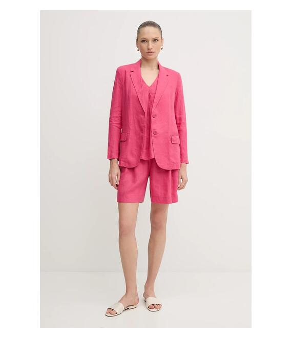 Σορτς από λινό United Colors of Benetton χρώμα: ροζ, 4AGHD901V