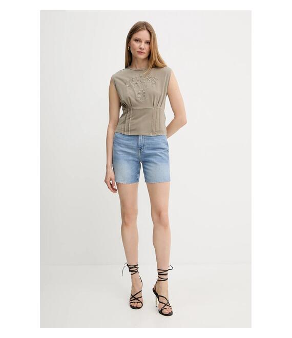 Τζιν σορτς Guess χρώμα: μπλε, W5GD47 D5B94