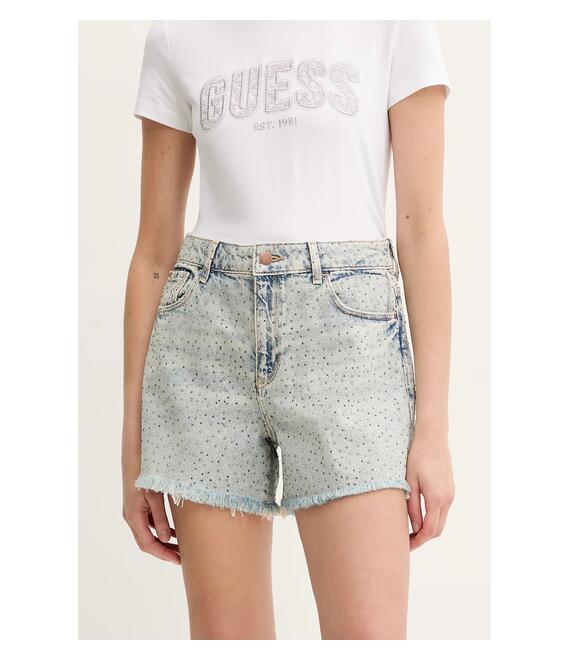 Τζιν σορτς Guess χρώμα: μπλε, W5GD74 D5LQ2
