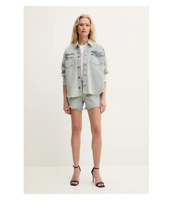 Τζιν σορτς Guess χρώμα: μπλε, W5GD74 D5LQ2