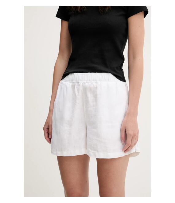 Σορτς από λινό Superdry χρώμα: μπεζ, W7110450A-04C
