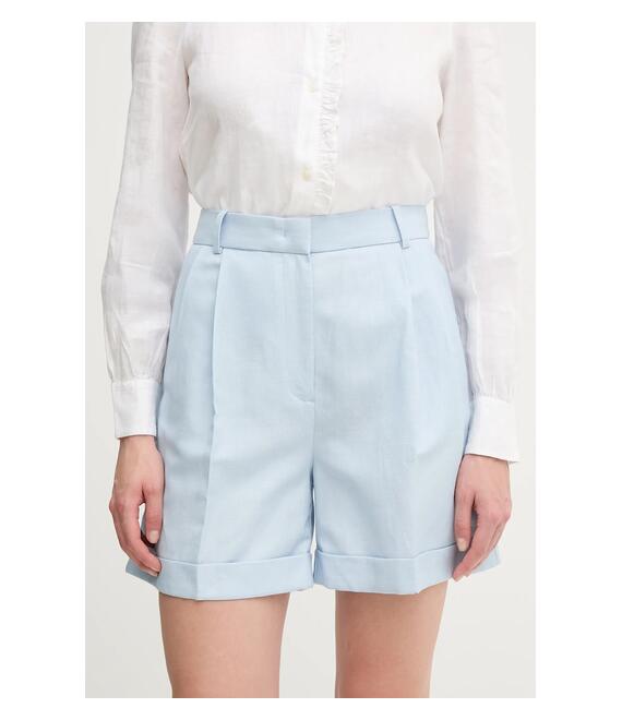 Λινό σορτς Tommy Hilfiger χρώμα: μπλε, WW0WW44767