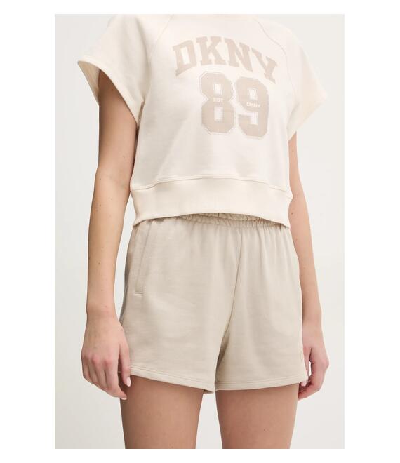 Βαμβακερό σορτσάκι Dkny χρώμα: μπεζ, DP5S5252