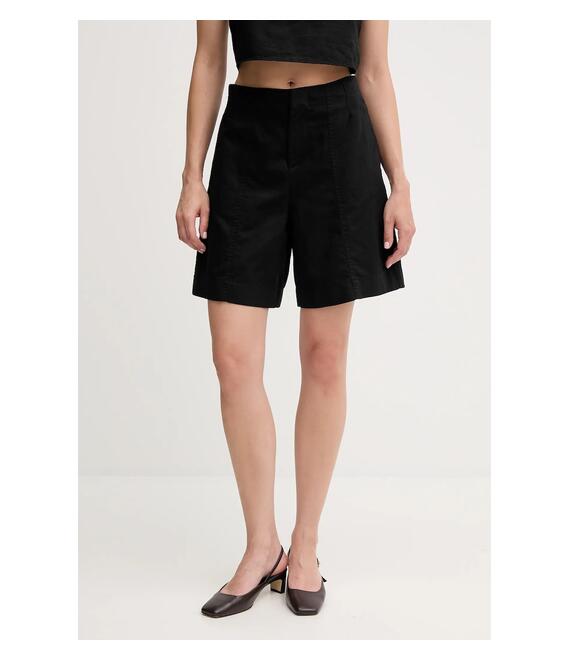 Λινό σορτς Calvin Klein Jeans χρώμα: μαύρο, J20J225219