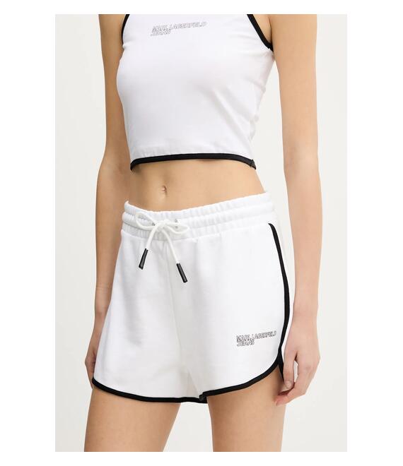 Βαμβακερό σορτσάκι Karl Lagerfeld Jeans χρώμα: άσπρο, A2W10095