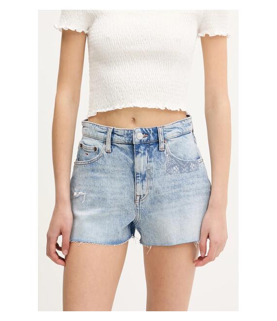 Τζιν σορτς Tommy Jeans χρώμα: μπλε, DW0DW20087