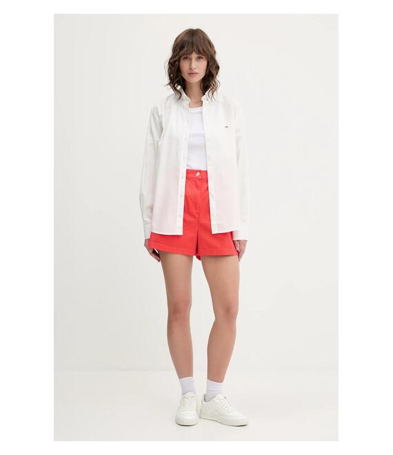 Σορτς Tommy Jeans χρώμα: κόκκινο, DW0DW21643