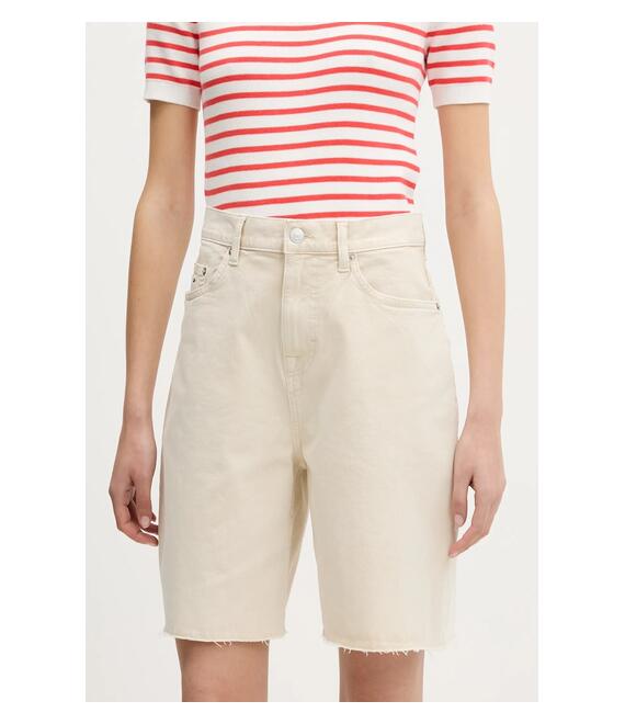 Τζιν σορτς Tommy Jeans χρώμα: μπεζ, DW0DW21646