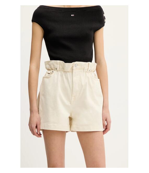 Σορτς Tommy Jeans χρώμα: μπεζ, DW0DW21656