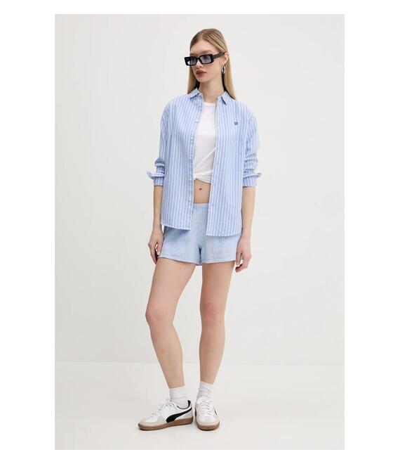 Σορτς από λινό Hollister Co. χρώμα: μπλε, KI349-5131