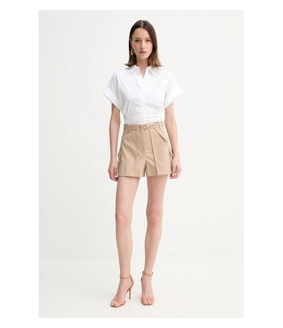 Βαμβακερό σορτσάκι Marciano Guess CINDY χρώμα: μπεζ, 5GGD25 7293A