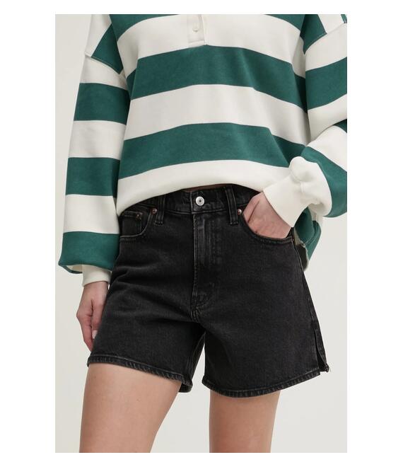 Τζιν σορτς Abercrombie & Fitch χρώμα: μαύρο, KI149-5012