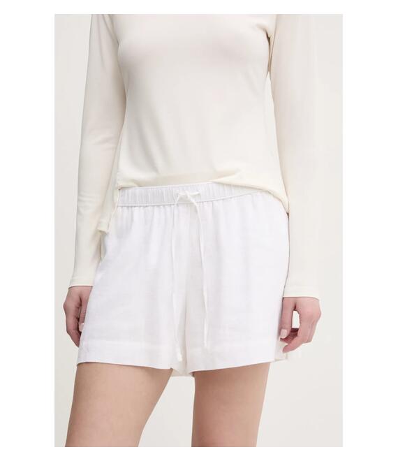 Σορτς από λινό Abercrombie & Fitch χρώμα: άσπρο, KI149-5187