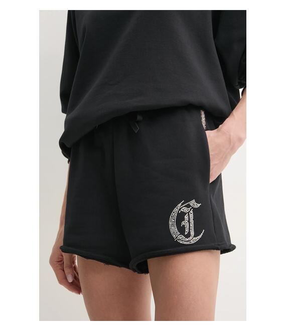 Βαμβακερό σορτσάκι Just Cavalli χρώμα: μαύρο, 78PADE08 CF100