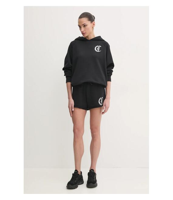 Βαμβακερό σορτσάκι Just Cavalli χρώμα: μαύρο, 78PADE08 CF100