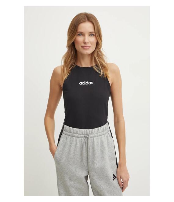 Top adidas Essentials Linear χρώμα: μαύρο, JC5798