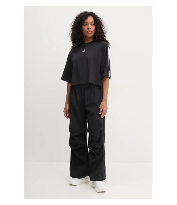 Βαμβακερό μπλουζάκι adidas Essentials γυναικεία, χρώμα: μαύρο, JD4998