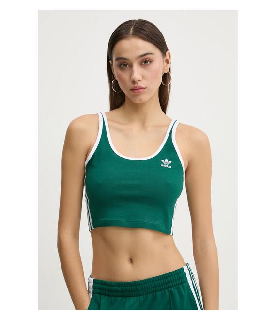 Top adidas Originals 3S BRA TOP χρώμα: πράσινο, JD4614