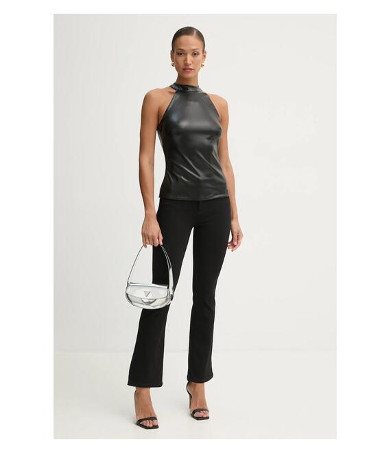 Μπλουζάκι Guess VIOLETTE χρώμα: μαύρο, W5RH09 WGIK0