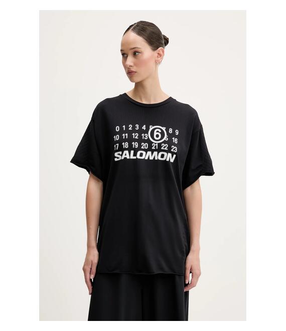 Μπλουζάκι MM6 Maison Margiela x Salomon χρώμα: μαύρο, S52GC0345.M20101