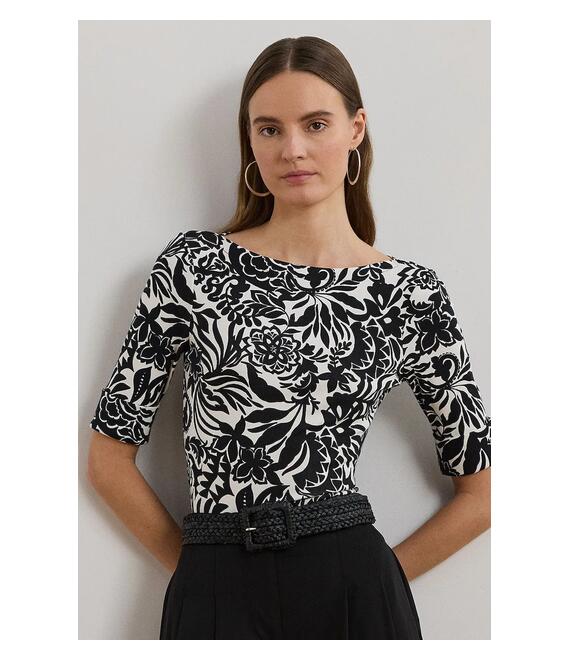 Βαμβακερή μπλούζα Lauren Ralph Lauren γυναικεία, χρώμα: μαύρο, 200963940