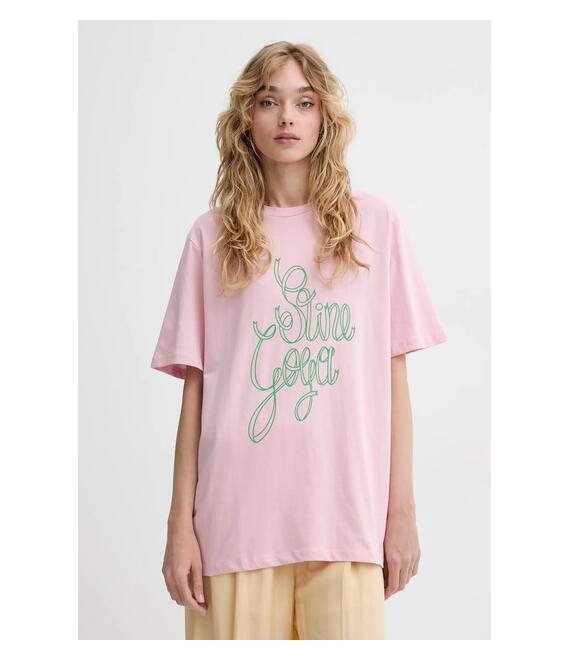 Βαμβακερό μπλουζάκι Stine Goya χρώμα: ροζ, SG-SS25-T009-2243P