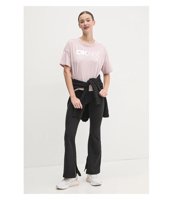 Βαμβακερό μπλουζάκι Dkny γυνακείο, χρώμα: ροζ, DP5T1121