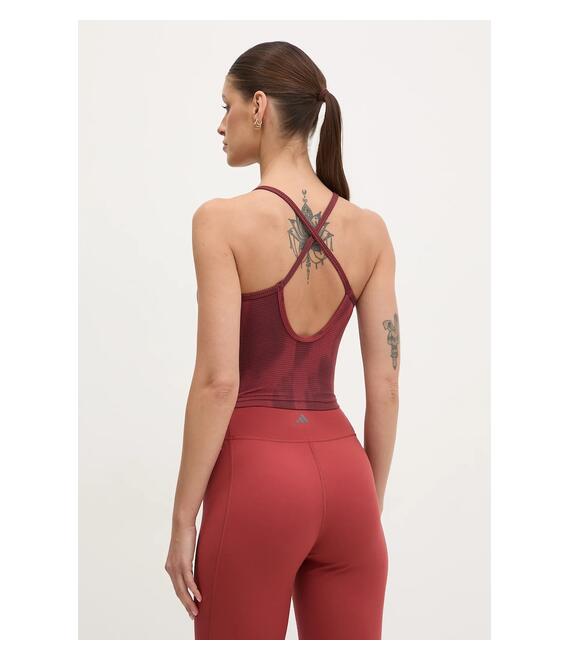 Τοπ γιόγκα adidas Performance Allover Print χρώμα: κόκκινο, JJ3882
