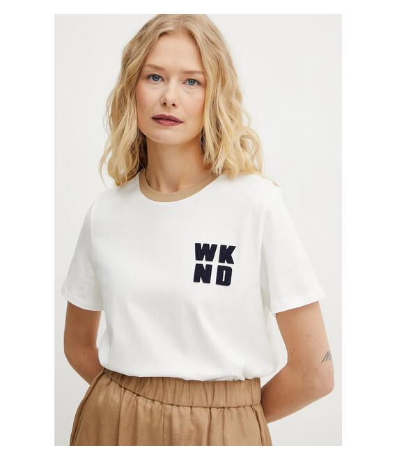 Βαμβακερό μπλουζάκι Weekend Max Mara γυναικείο, χρώμα: άσπρο, 2515971051600