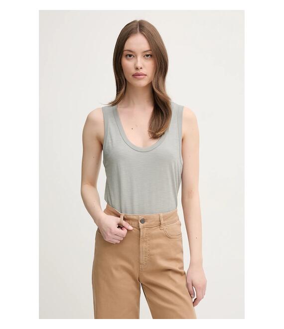 Βαμβακερό τοπ United Colors of Benetton χρώμα: γκρι, 3BVXDH00Z