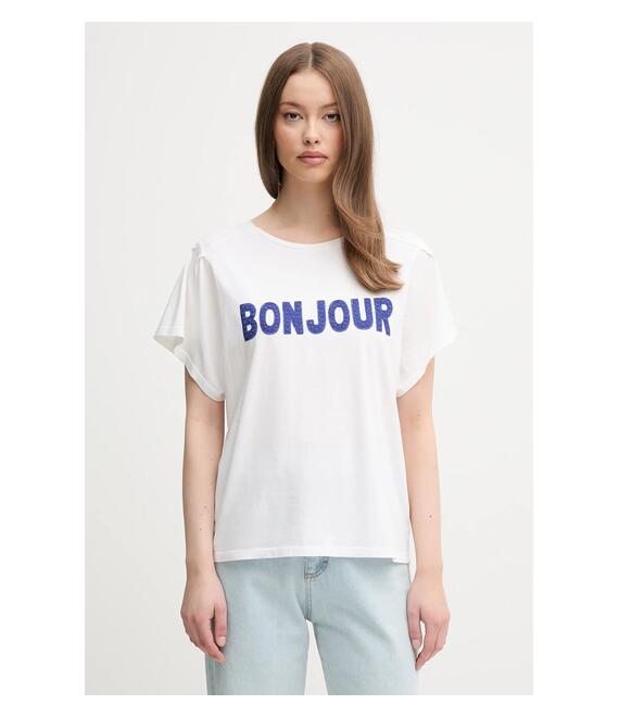 Βαμβακερό μπλουζάκι United Colors of Benetton χρώμα: μπεζ, 3LNSD109Z