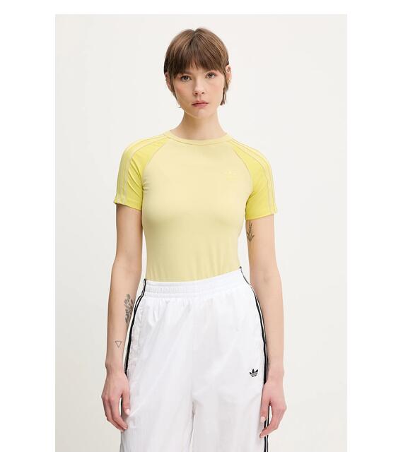 Μπλουζάκι adidas Originals 3-Stripes χρώμα: κίτρινο, JC6679