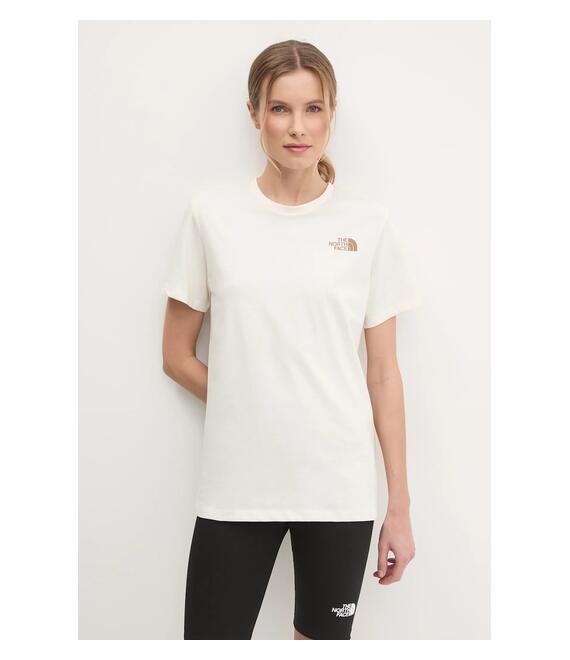 Μπλουζάκι The North Face Box Relaxed χρώμα: μπεζ, NF0A87NK95R1