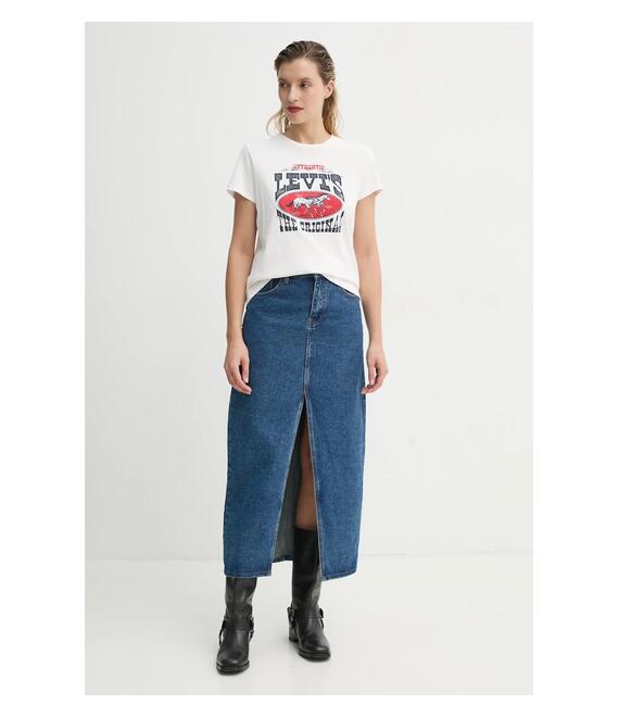 Βαμβακερό μπλουζάκι Levi's THE PERFECT TEE γυναικείο, χρώμα: μπεζ, 17369