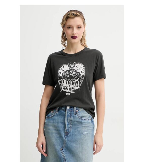 Βαμβακερό μπλουζάκι Levi's GRAPHIC ICONIC TEE γυναικείο, χρώμα: μαύρο, A8802
