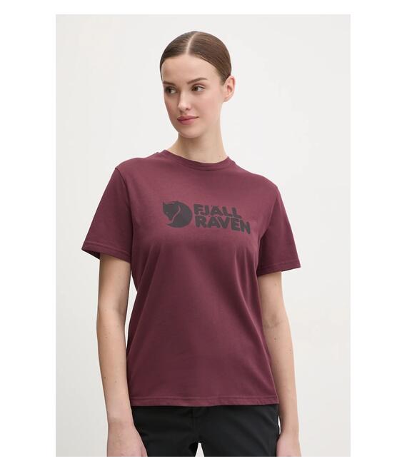 Αθλητικό μπλουζάκι Fjallraven Fjällräven Logo χρώμα: μπορντό, F87146