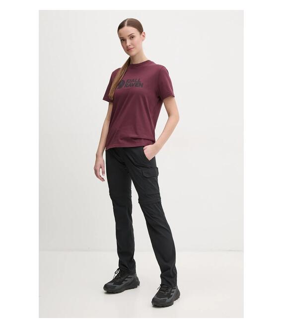 Αθλητικό μπλουζάκι Fjallraven Fjällräven Logo χρώμα: μπορντό, F87146