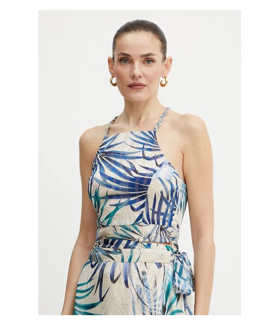 Μπλουζάκι Guess GAELLE χρώμα: μπεζ, W5GH74 WH9Z2