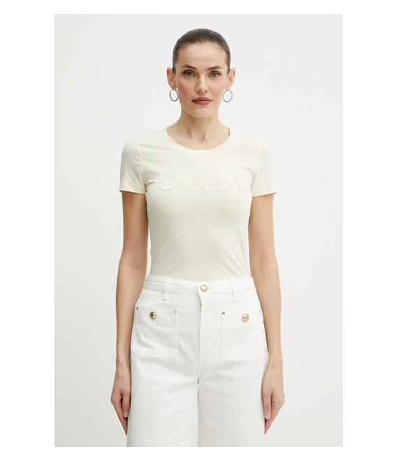 Μπλουζάκι Guess χρώμα: κίτρινο, W5GI17 J1314