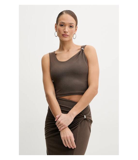 Top Guess AIMEE χρώμα: καφέ, W5GP22 KAQL2