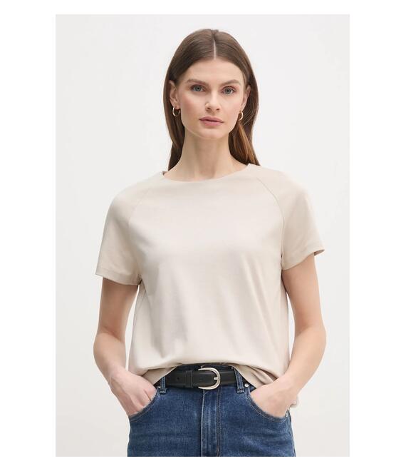Βαμβακερό μπλουζάκι Calvin Klein γυναικείο, χρώμα: μπεζ, K20K208399
