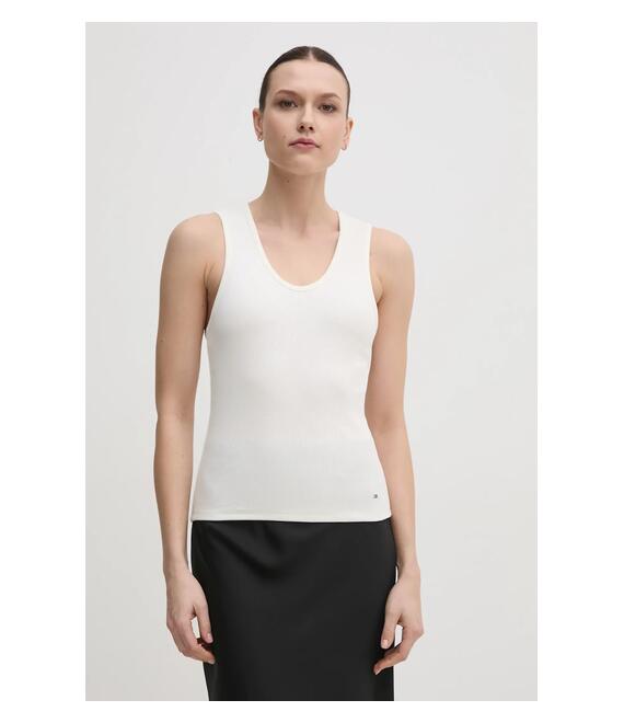 Top Tommy Hilfiger χρώμα: μπεζ, WW0WW44572