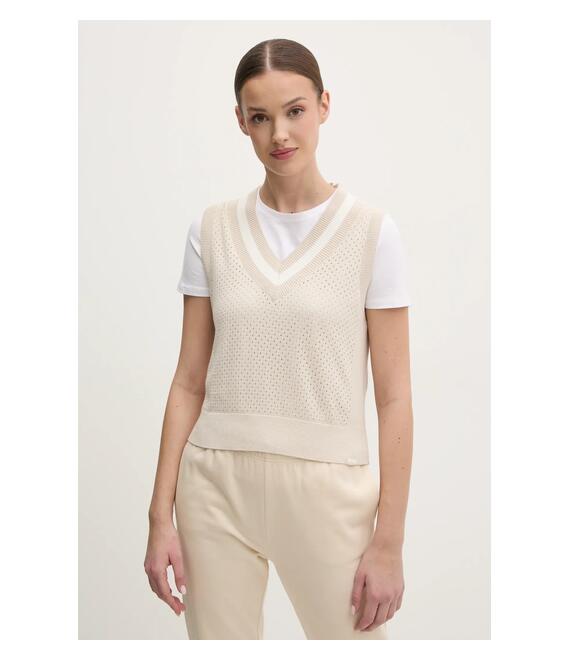Βαμβακερό πουλόβερ Dkny χρώμα: μπεζ, DP5R6021