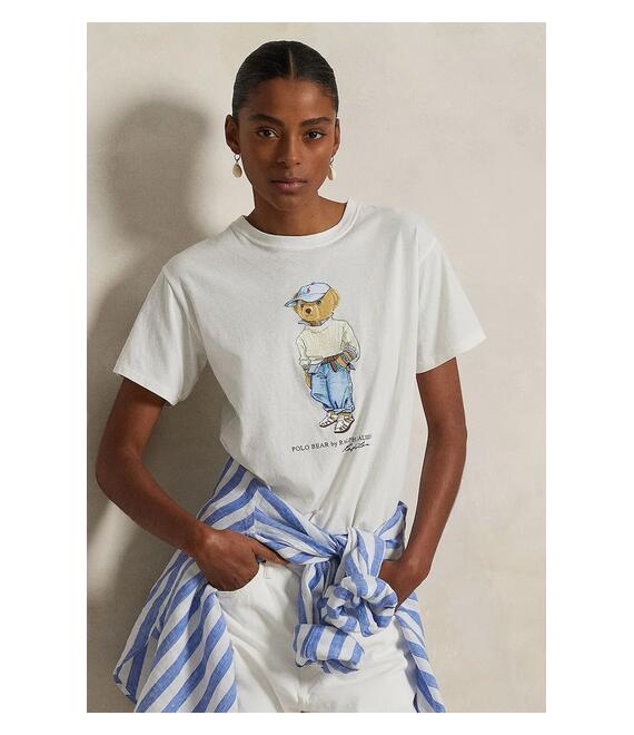 Βαμβακερό μπλουζάκι Polo Ralph Lauren χρώμα: άσπρο, 211965107
