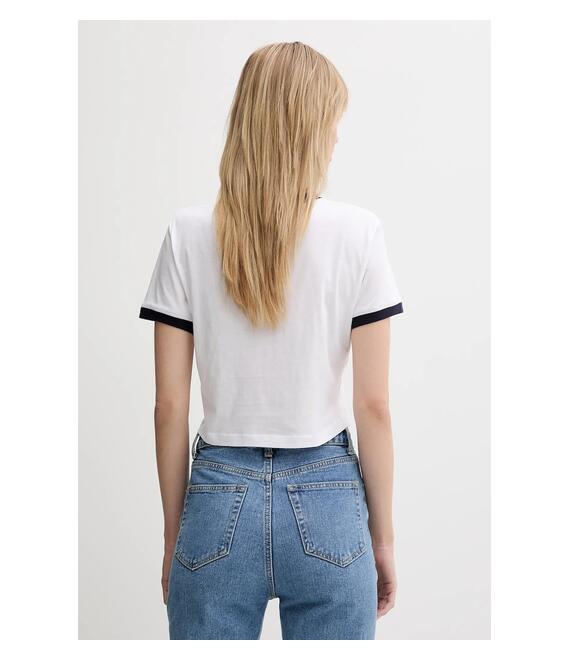 Βαμβακερό μπλουζάκι Calvin Klein Jeans χρώμα: άσπρο, LV047B808G